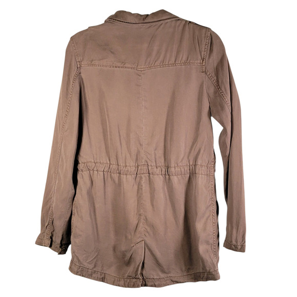 Lucky Brand Women’s Small Gray 100% Tencel Field Utility Jacket Neutral - Picture 2 of 9